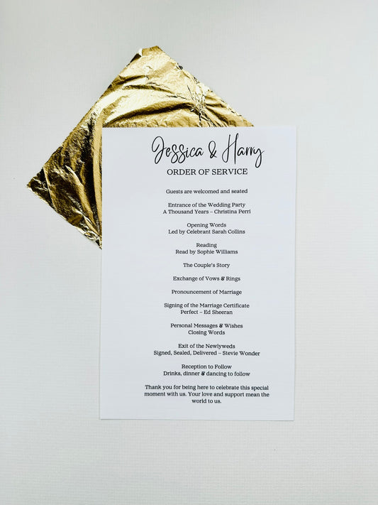 Order of Service - The Langham Collection