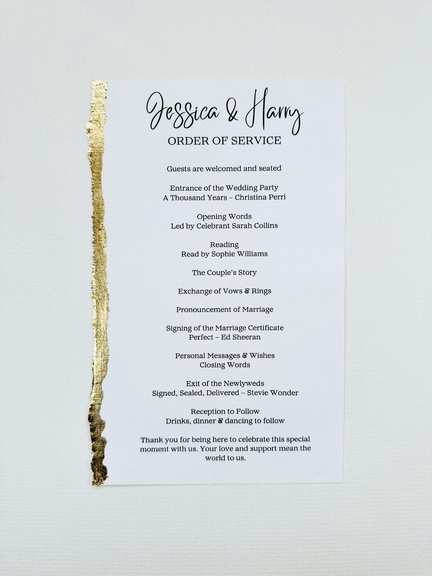 Order of Service - The Langham Collection