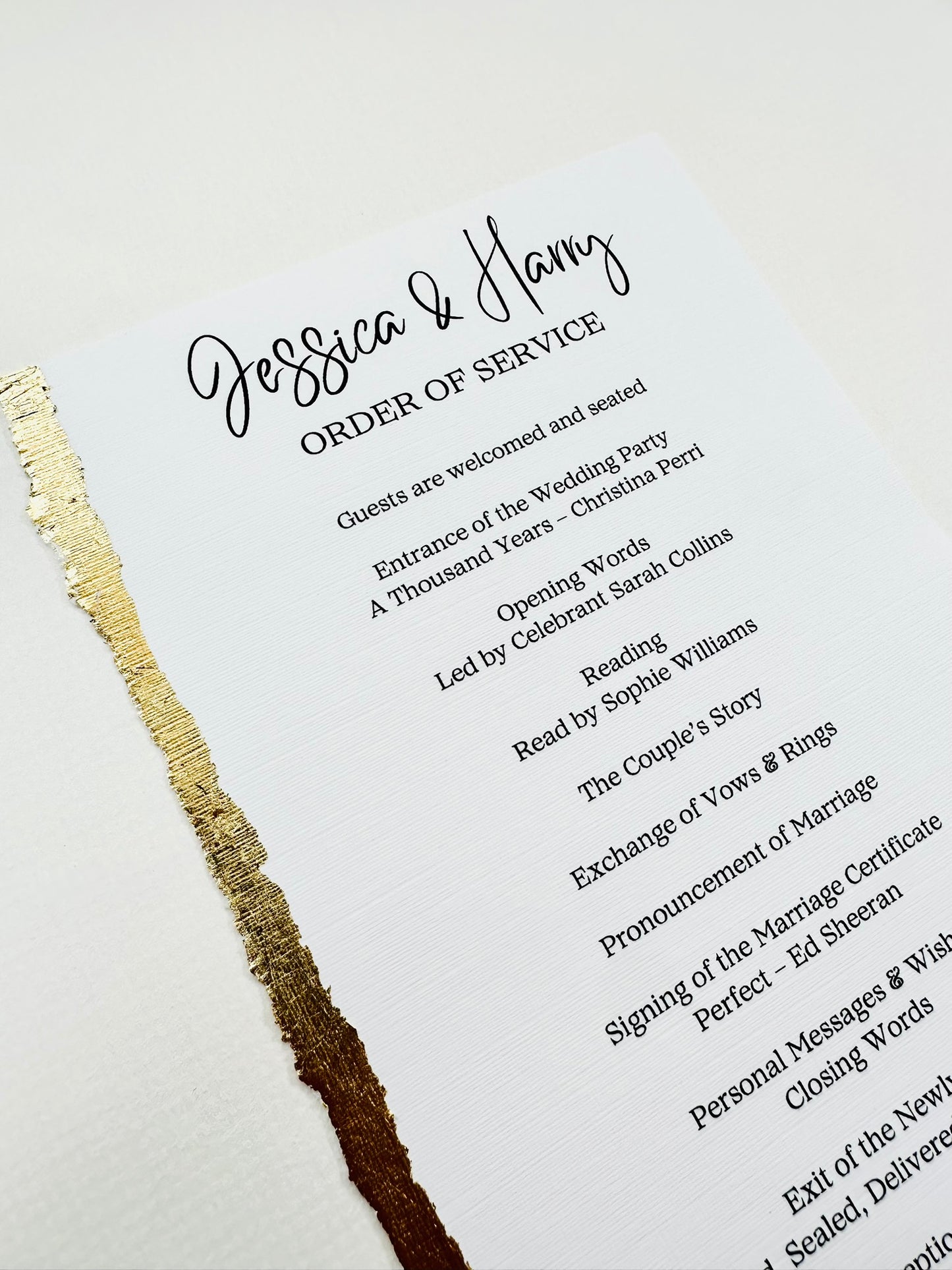 Order of Service - The Langham Collection