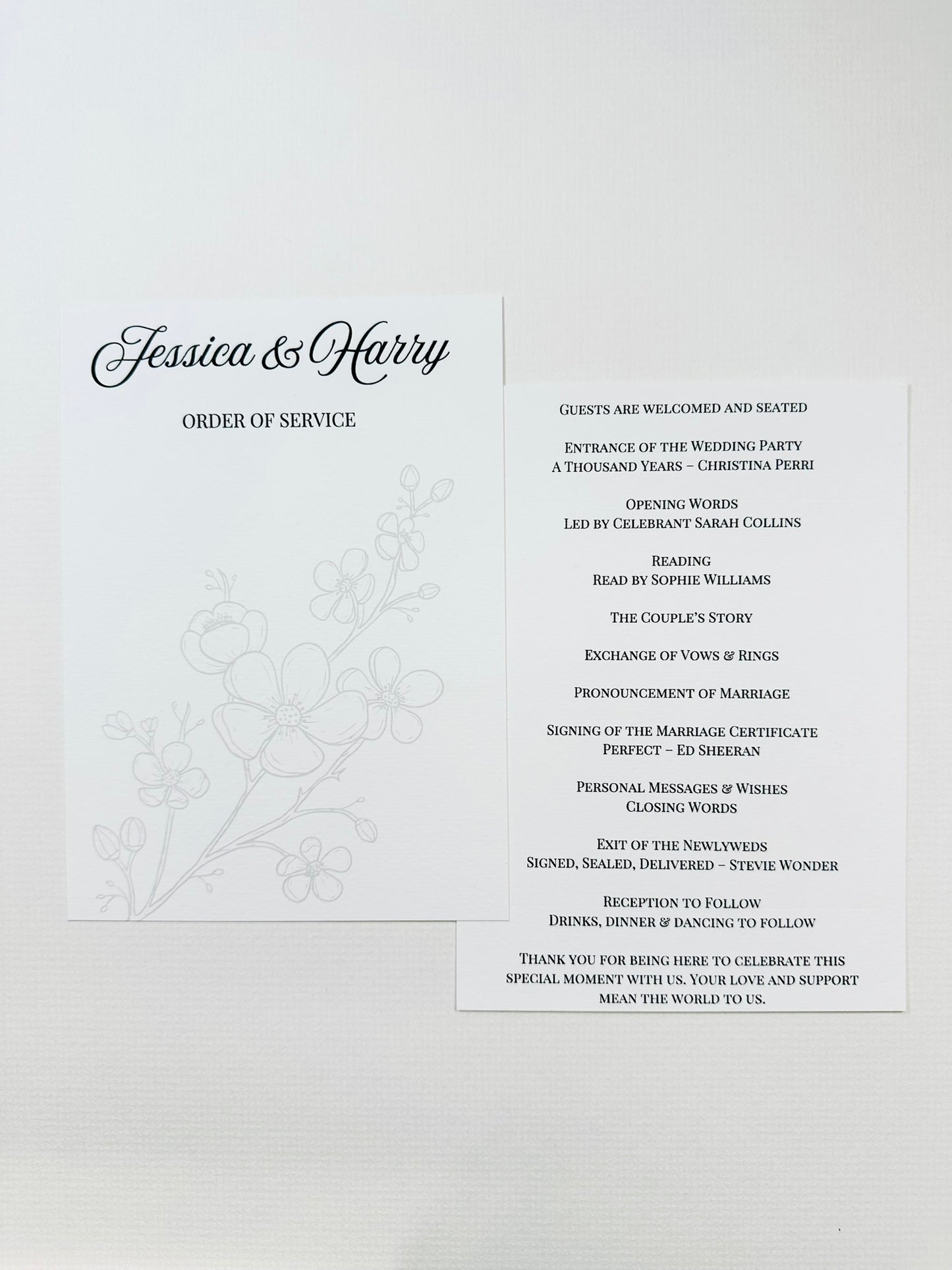 Order of Service - The Barrowden Collection