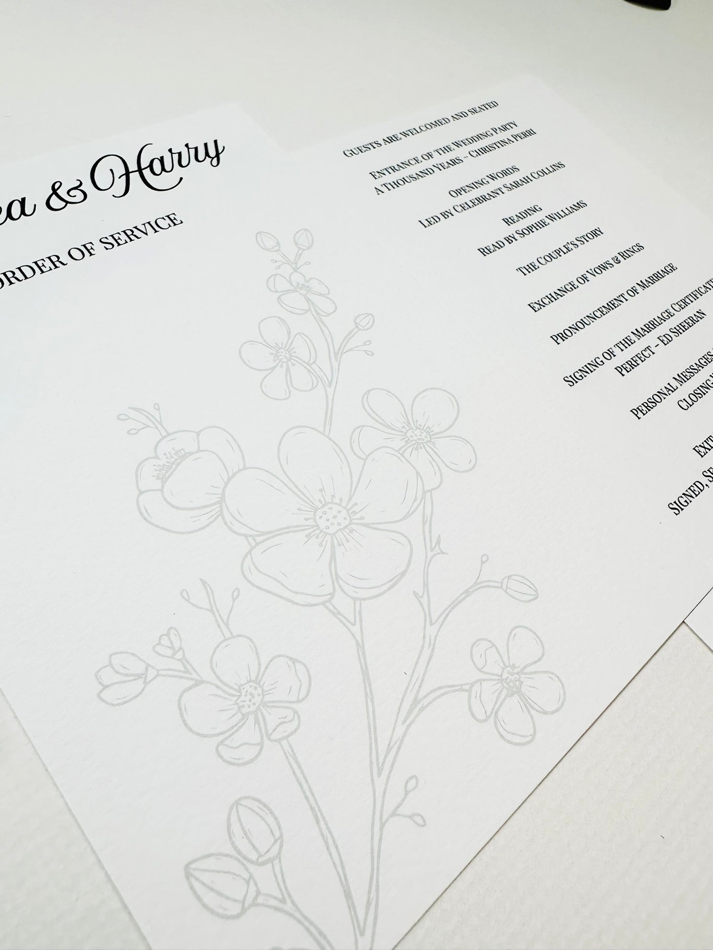 Order of Service - The Barrowden Collection