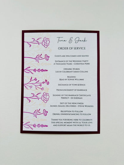 Order of Service - The Hambleton Collection