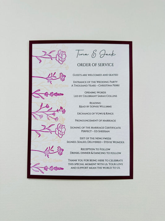 Order of Service - The Hambleton Collection