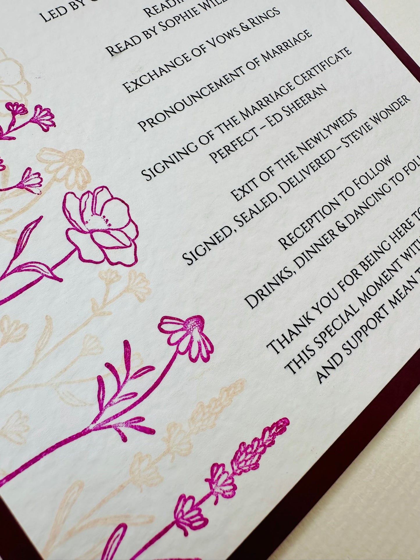 Order of Service - The Hambleton Collection
