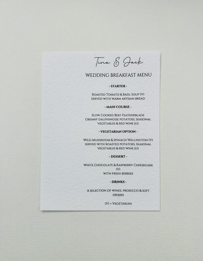 Menu Cards - The Hambleton Collection