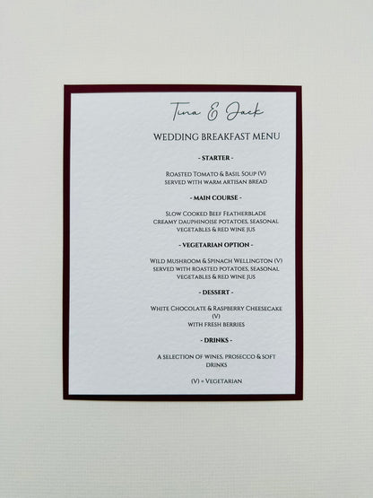Menu Cards - The Hambleton Collection