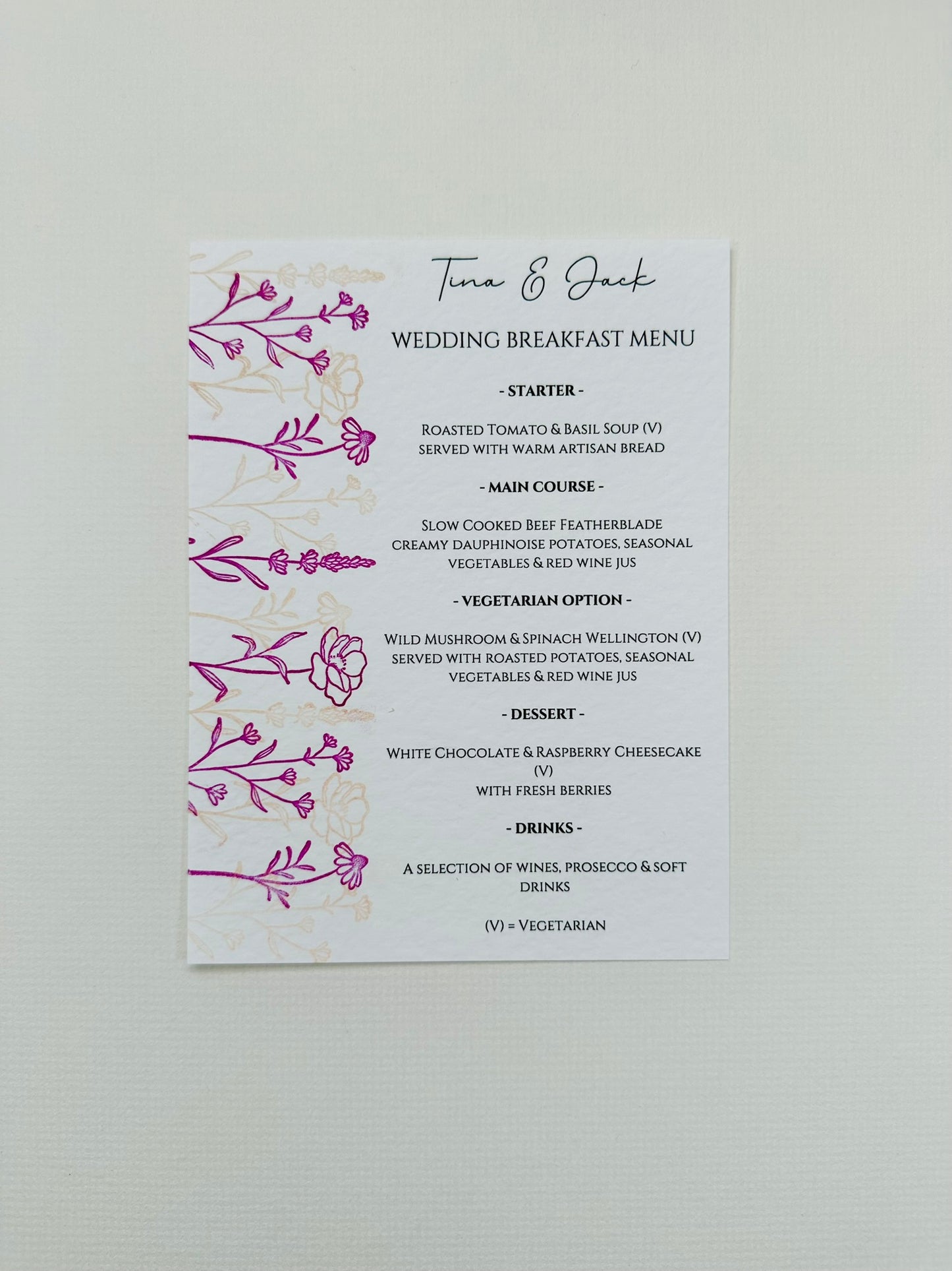 Menu Cards - The Hambleton Collection