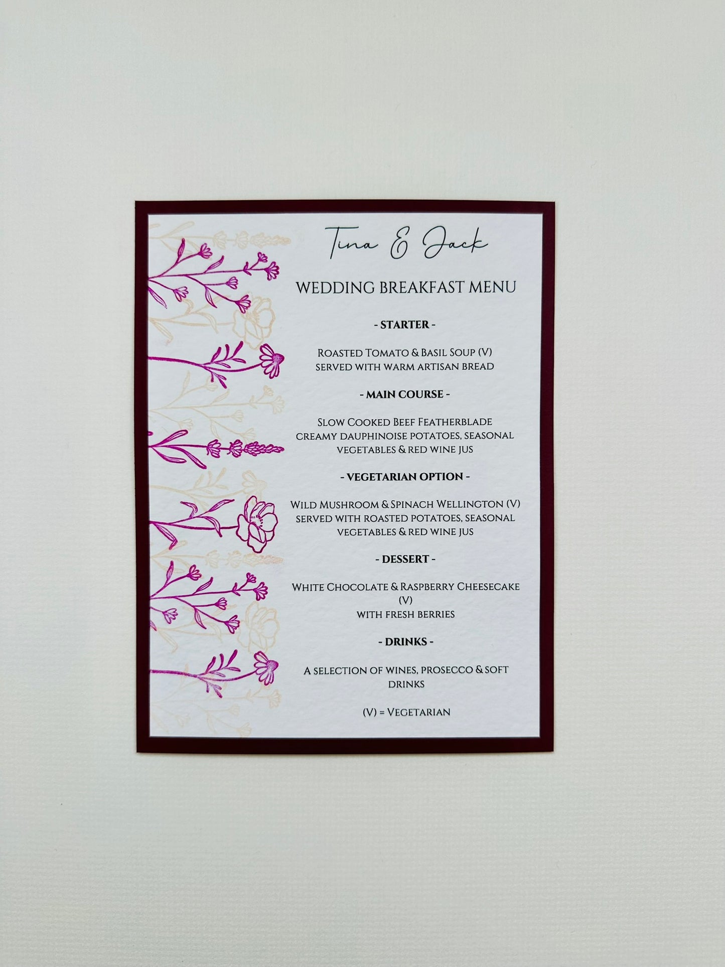 Menu Cards - The Hambleton Collection