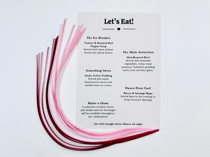 Menu Cards - The Oakham Collection